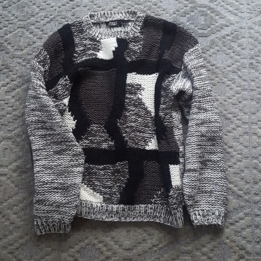 Vintage Street Scenes knit sweater size medium